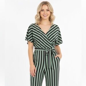 June & Hudson striped romper pantsuit size large